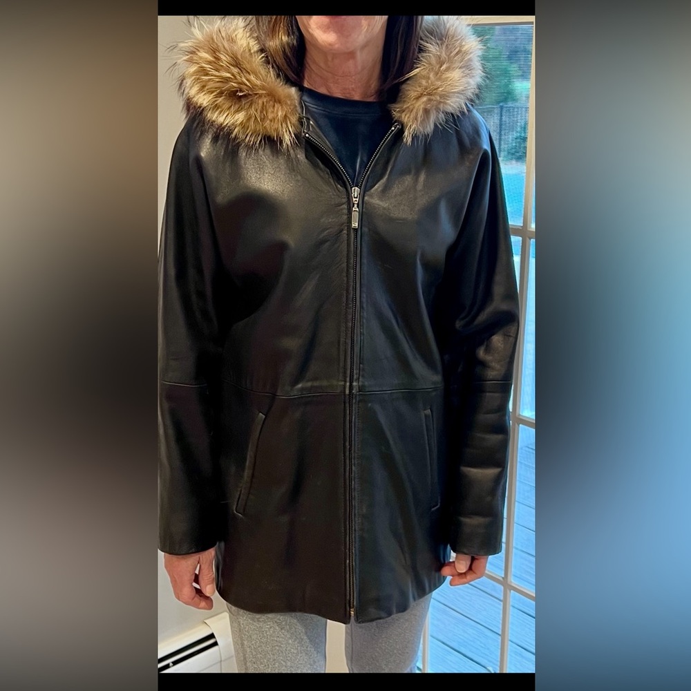 Marvin Richard’s leather jacket with a raccoon trimmed collar.